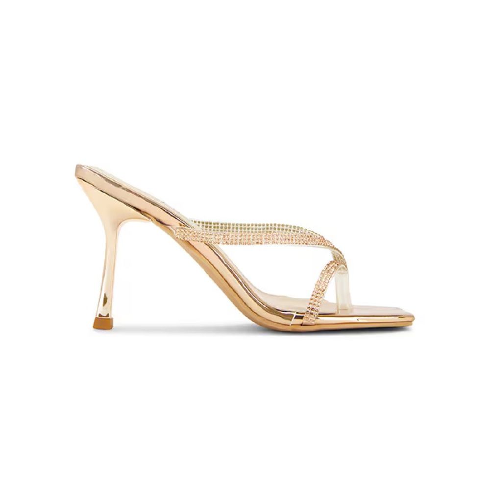 Revolve- Superdown Jenn Heel Rhinestone Rose Gold Size 10